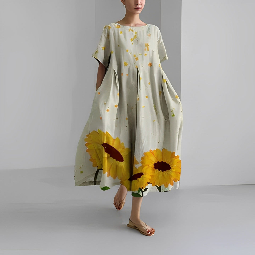 Bohemian floral print dress for women | Claire -5