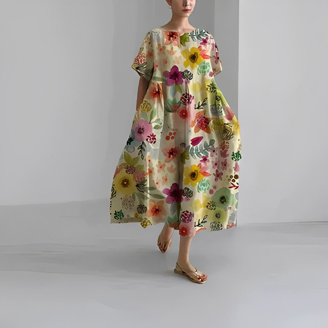 Bohemian floral print dress for women | Claire -6
