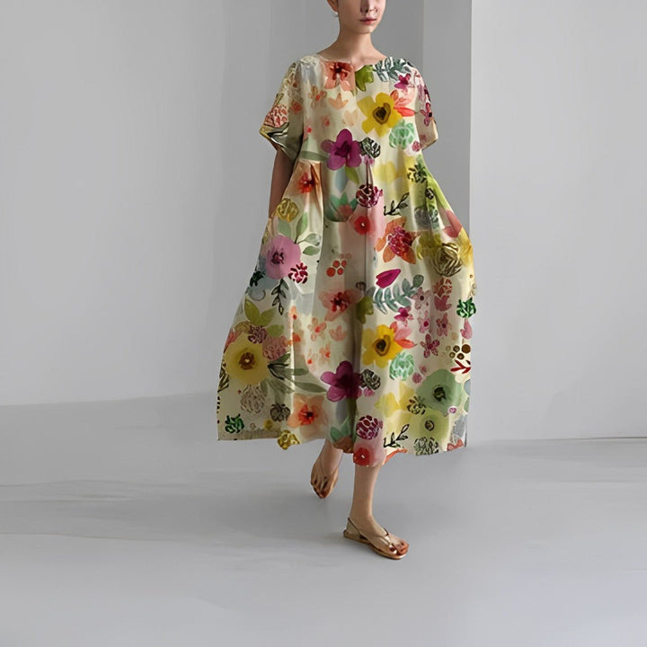 Bohemian floral print dress for women | Claire -6