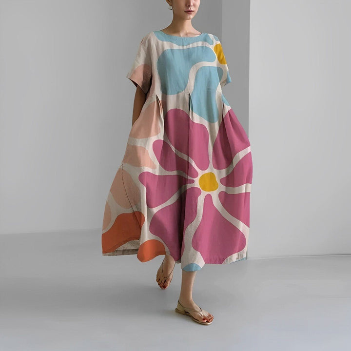 Bohemian floral print dress for women | Claire -2