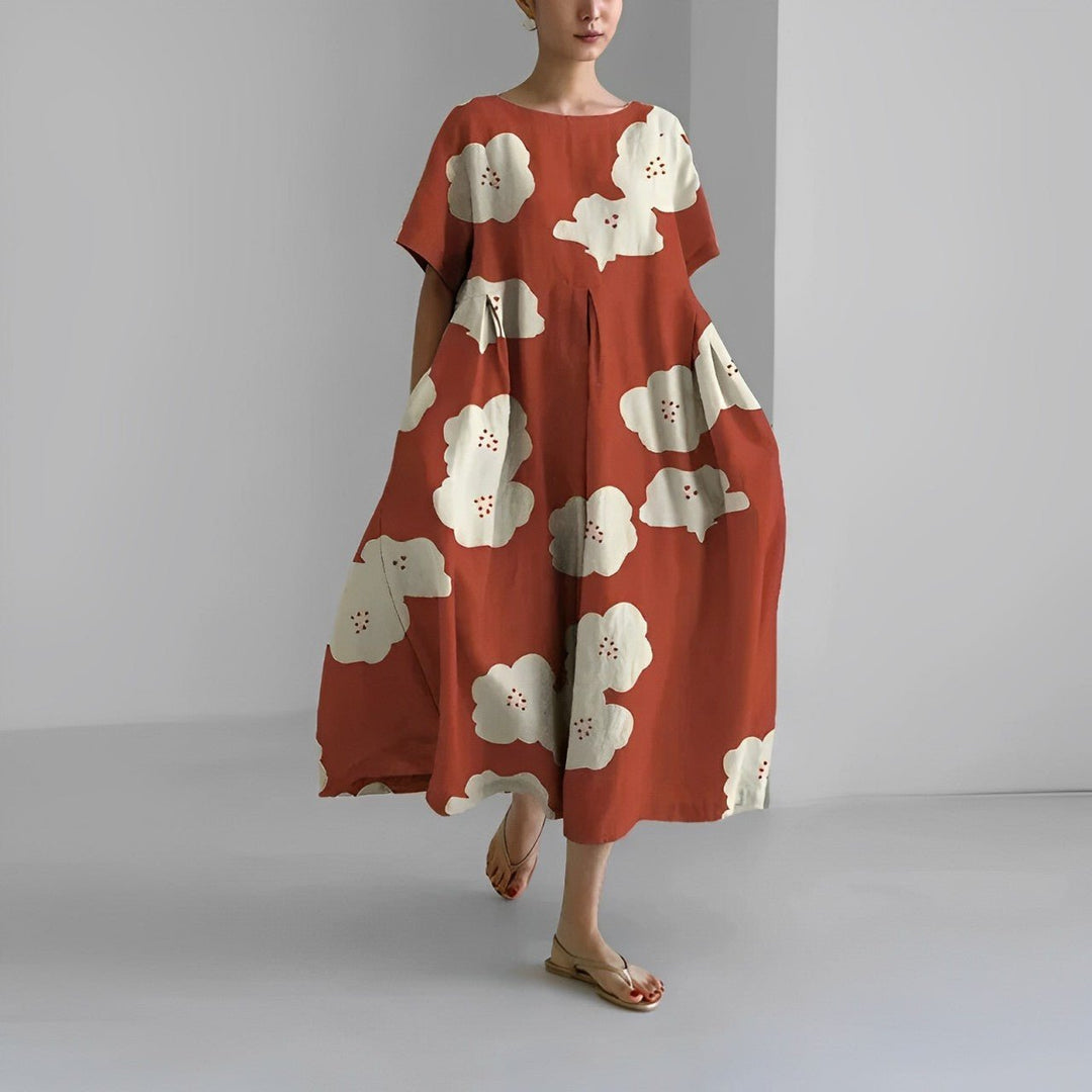 Bohemian floral print dress for women | Claire -10