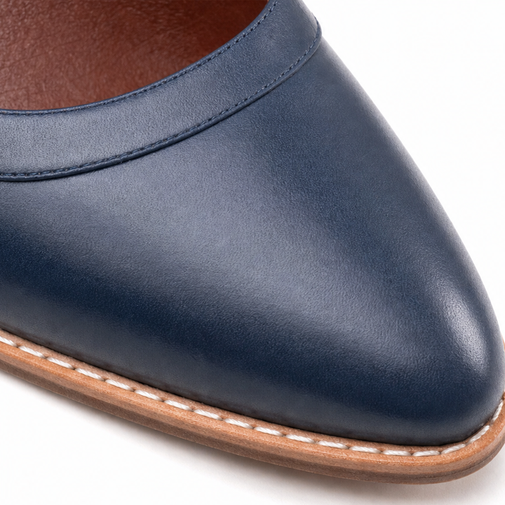 Marivelle | Women's Leather Mary Jane Block Heel Pumps