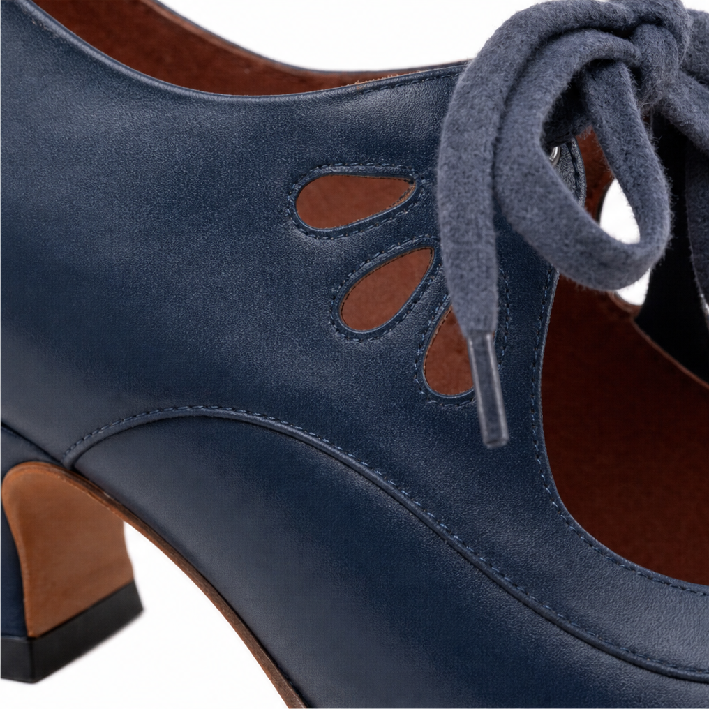 Marivelle | Women's Leather Mary Jane Block Heel Pumps