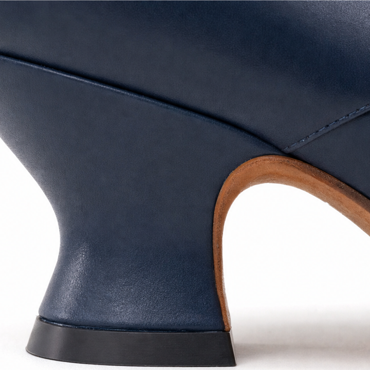 Marivelle | Women's Leather Mary Jane Block Heel Pumps