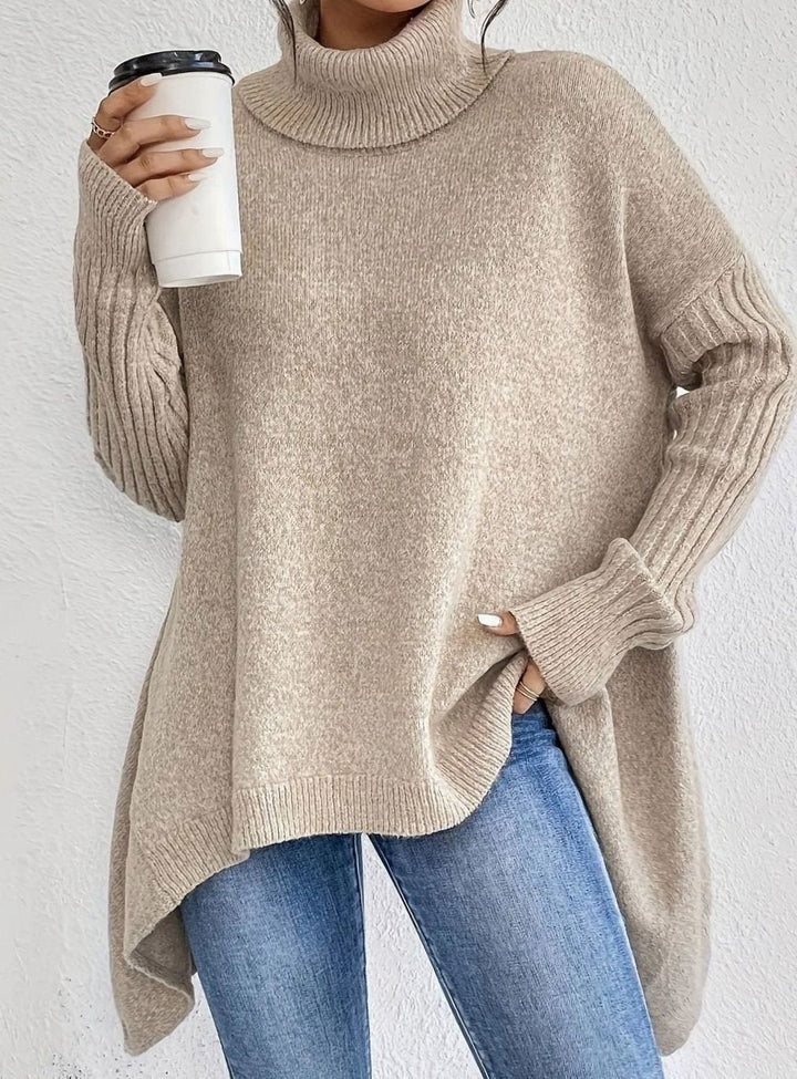 Isolde | Women's Oversized Longline Turtleneck Sweater