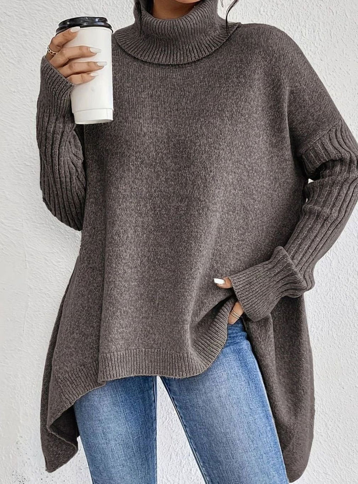 Isolde | Women's Oversized Longline Turtleneck Sweater