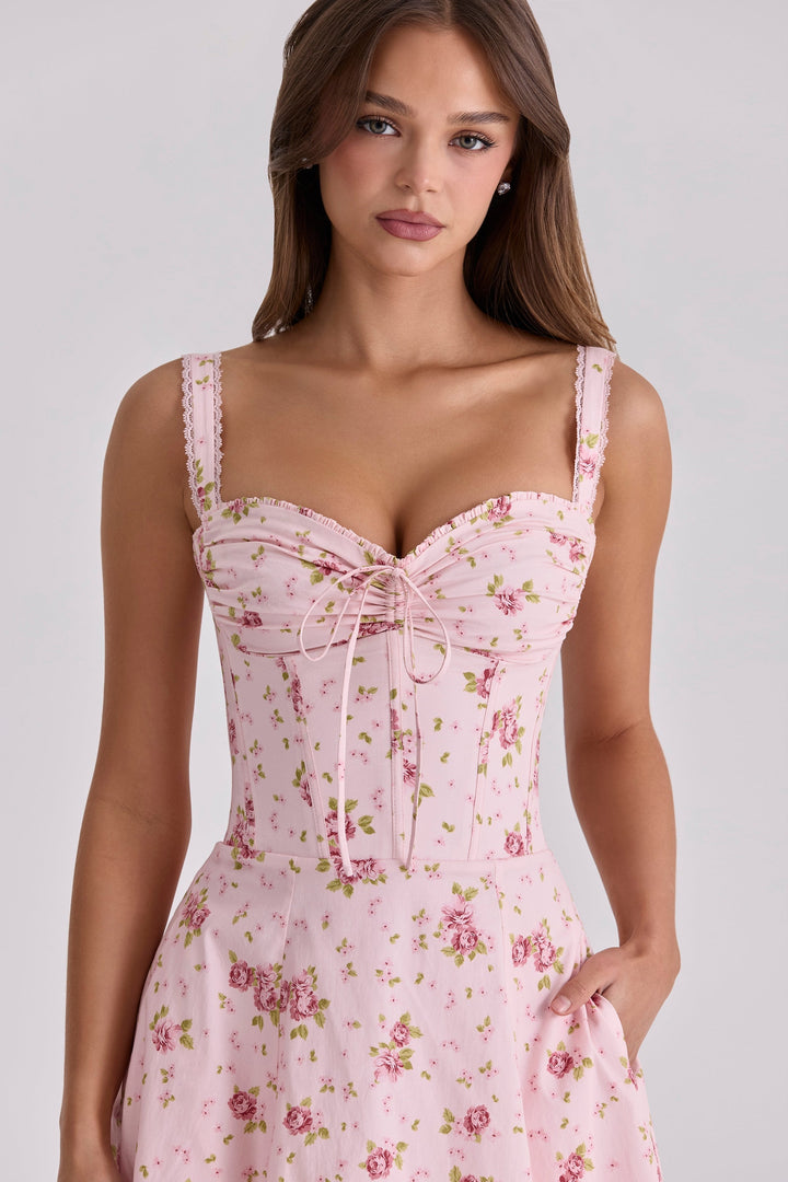 Floral sweetheart wedding-guest midi dress for women -11
