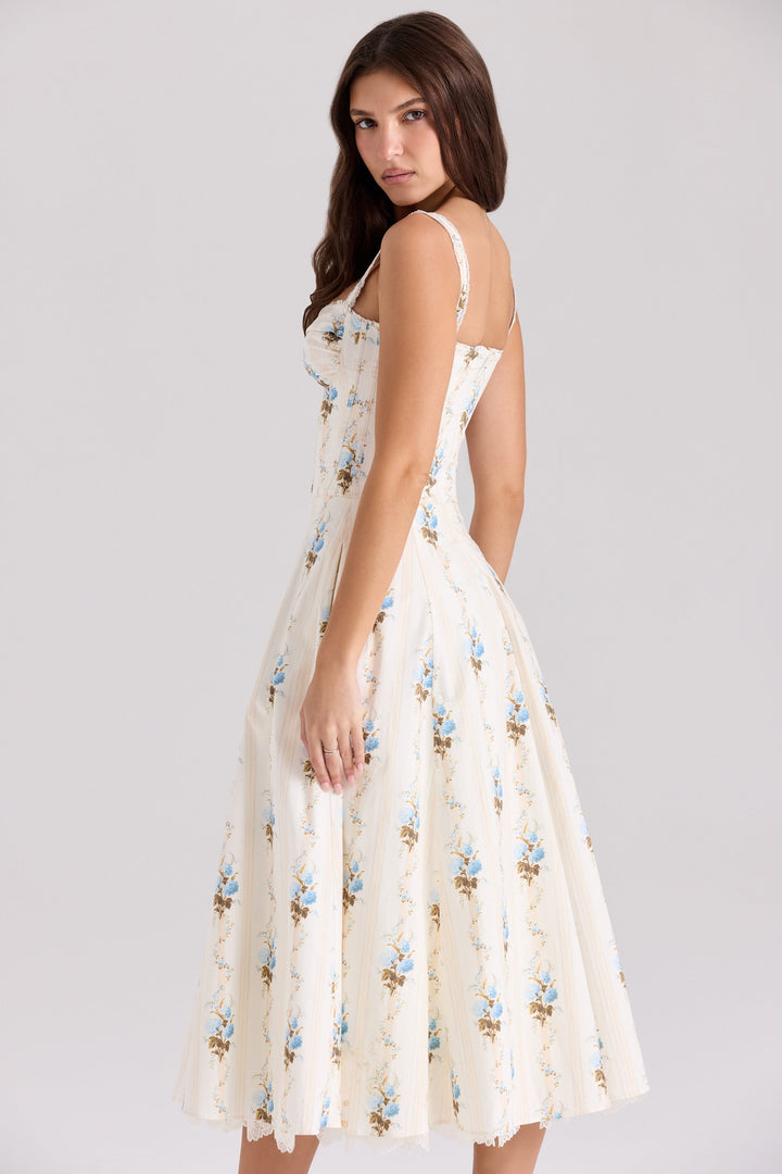 Floral sweetheart wedding-guest midi dress for women -16