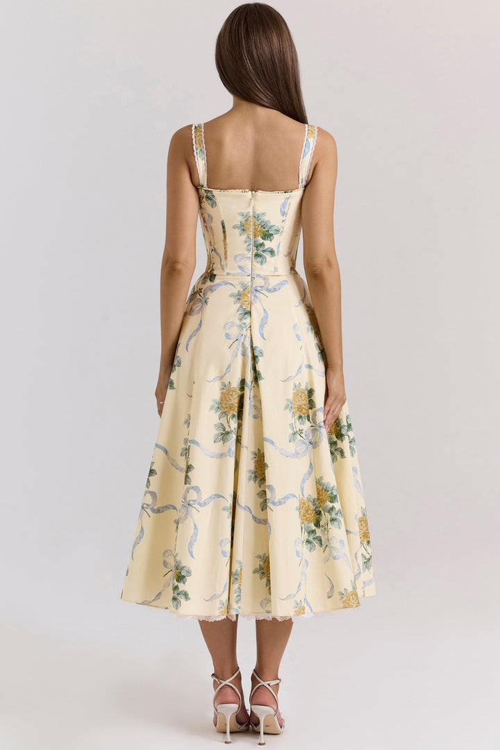 Floral sweetheart wedding-guest midi dress for women -20