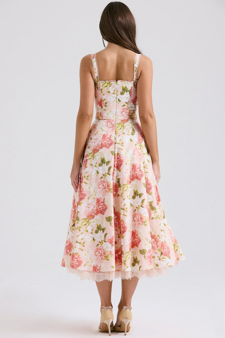 Floral sweetheart wedding-guest midi dress for women -27