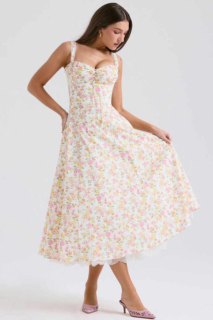 Floral sweetheart wedding-guest midi dress for women -31