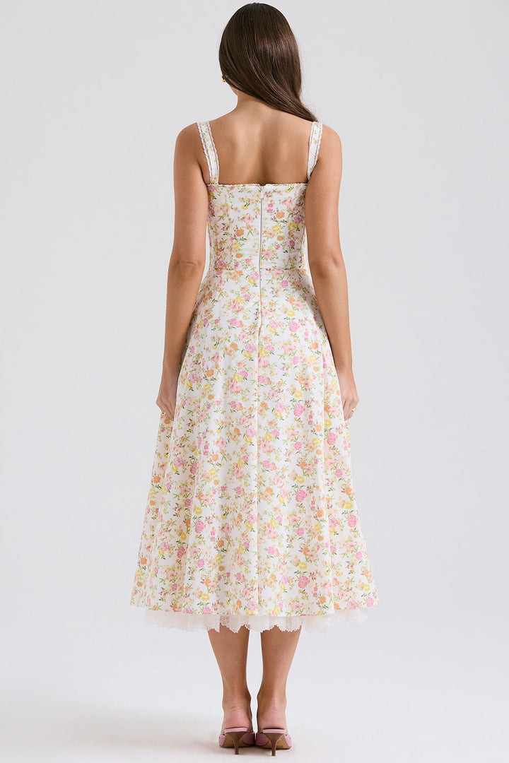 Floral sweetheart wedding-guest midi dress for women -32