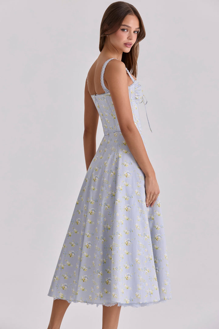 Floral sweetheart wedding-guest midi dress for women -6