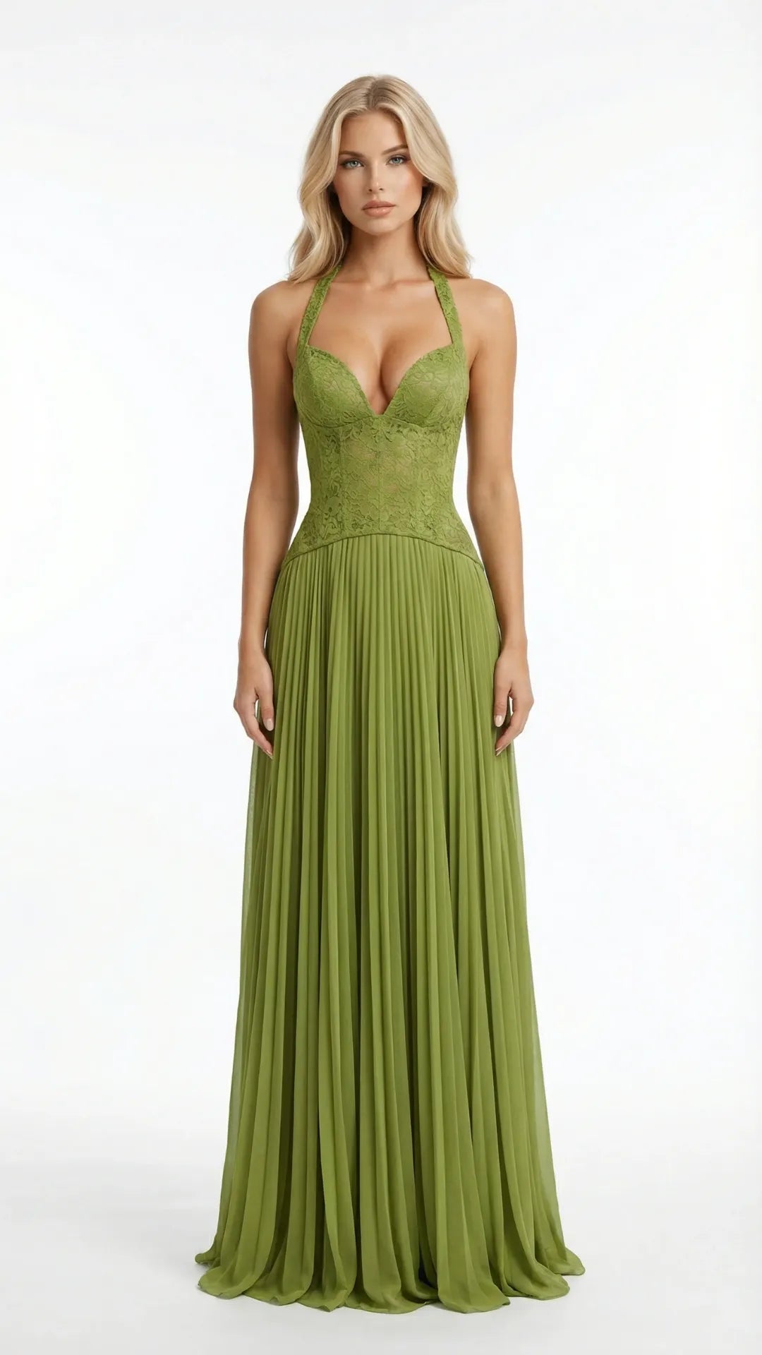 Halter corset cocktail maxi dress for women -1