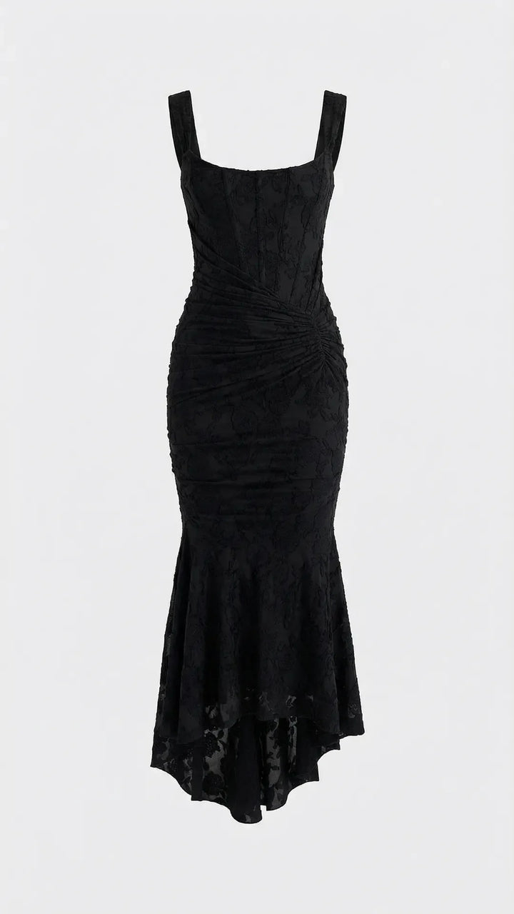 High-low corset cocktail midi dress for women -10