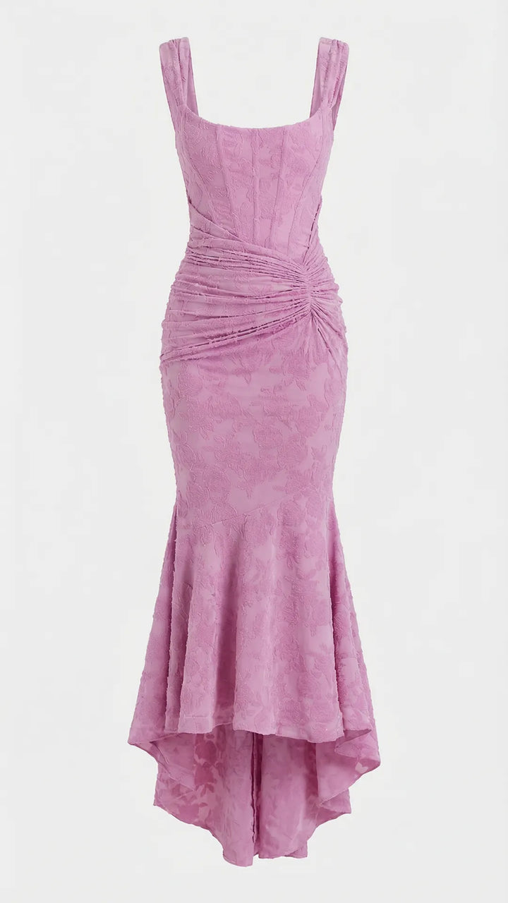 High-low corset cocktail midi dress for women -11