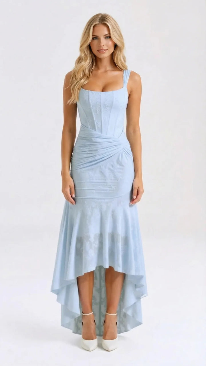 High-low corset cocktail midi dress for women -2