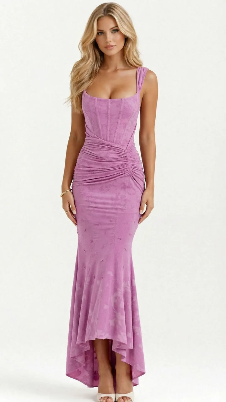 High-low corset cocktail midi dress for women -4