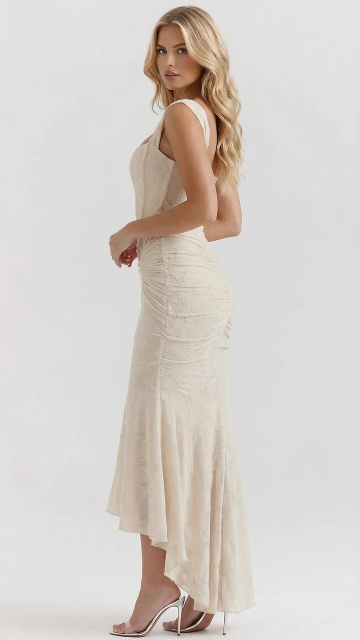High-low corset cocktail midi dress for women -6