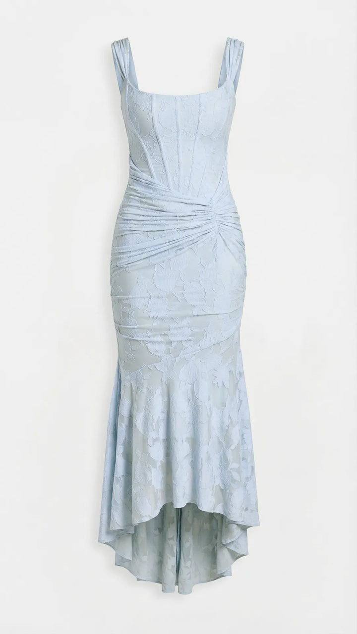 High-low corset cocktail midi dress for women -9