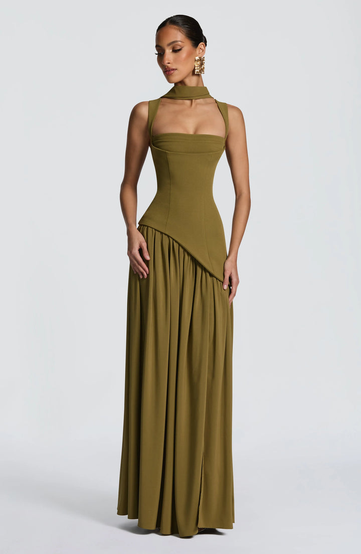 Square neck sleeveless summer maxi dress for women -10