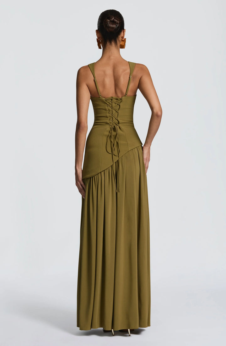 Square neck sleeveless summer maxi dress for women -11