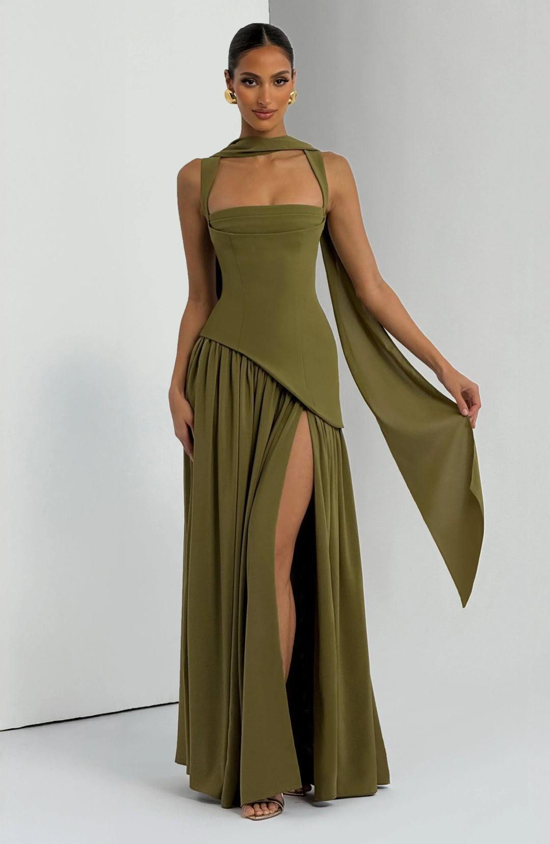 Square neck sleeveless summer maxi dress for women -12