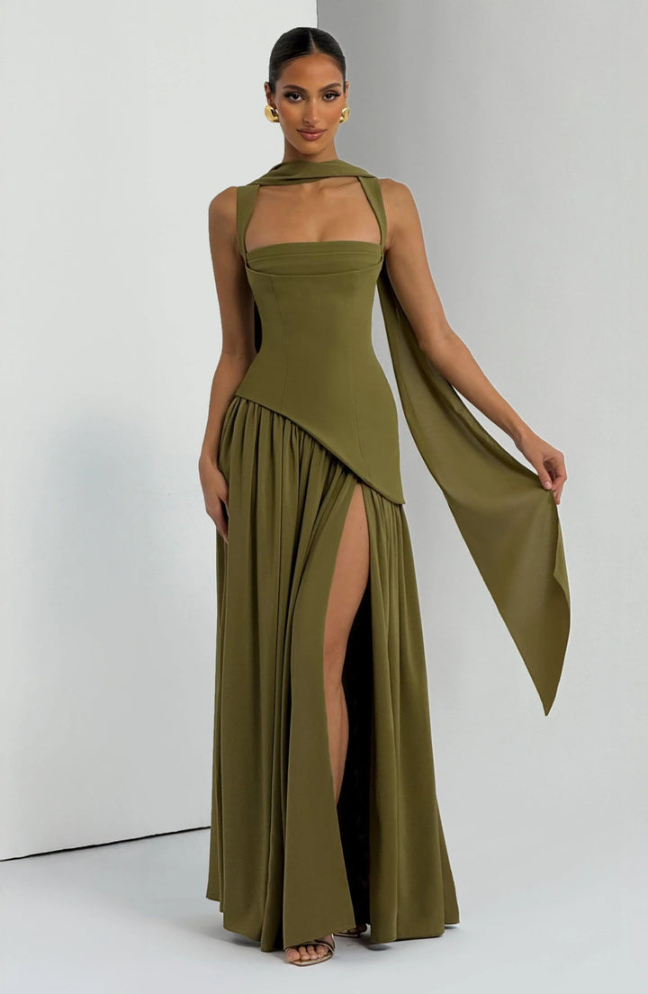 Square neck sleeveless summer maxi dress for women -12