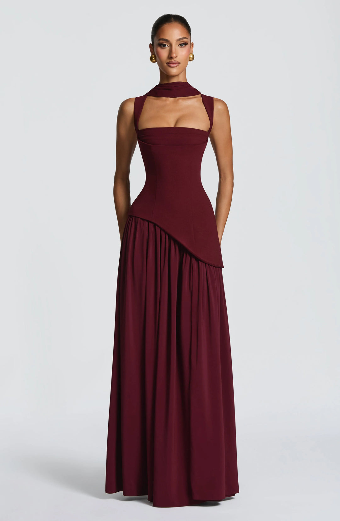 Square neck sleeveless summer maxi dress for women -13
