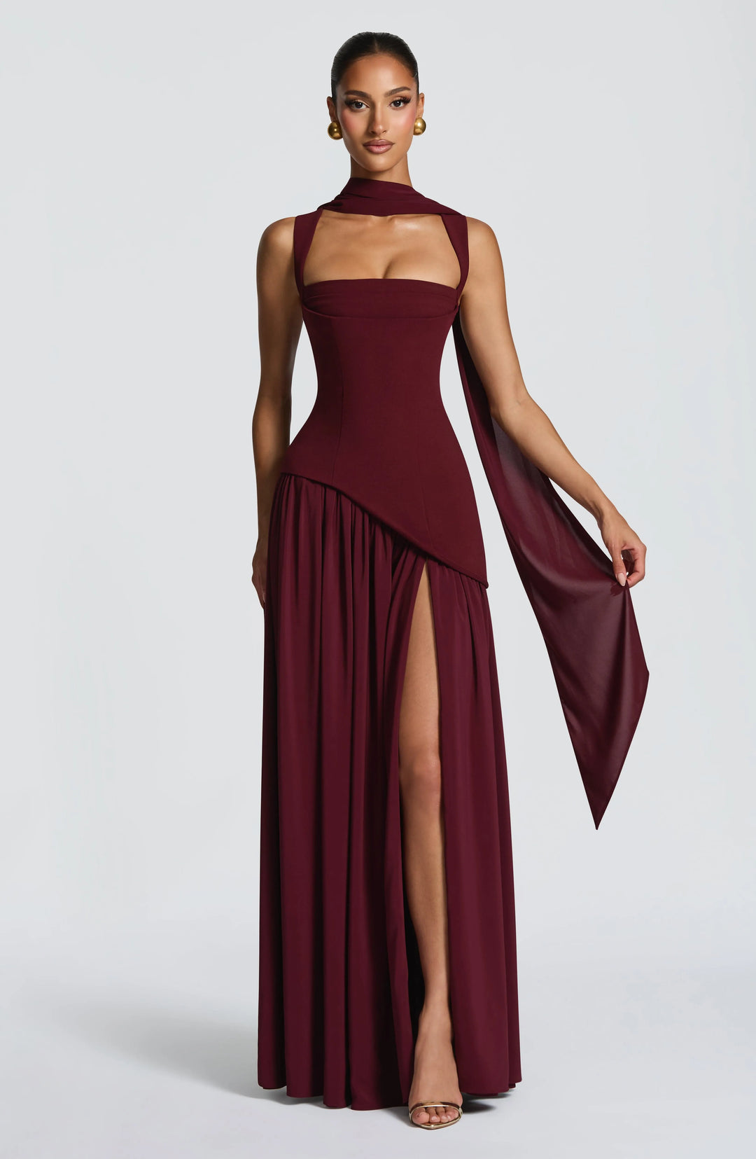 Square neck sleeveless summer maxi dress for women -4