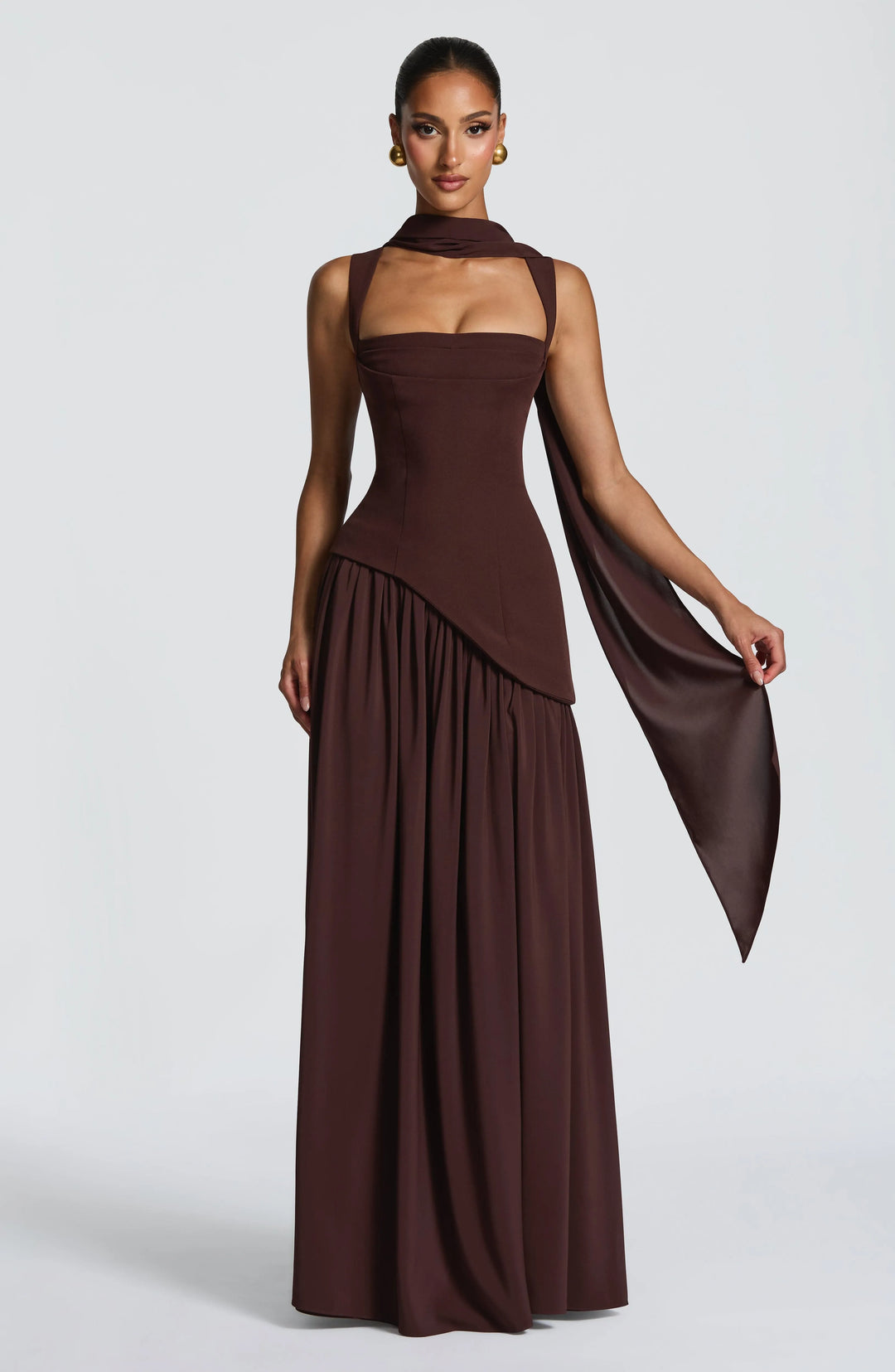 Square neck sleeveless summer maxi dress for women -5