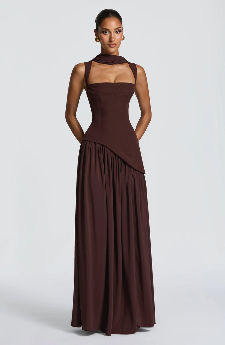 Square neck sleeveless summer maxi dress for women -6