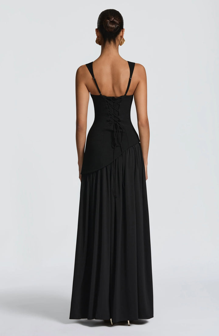 Square neck sleeveless summer maxi dress for women -8