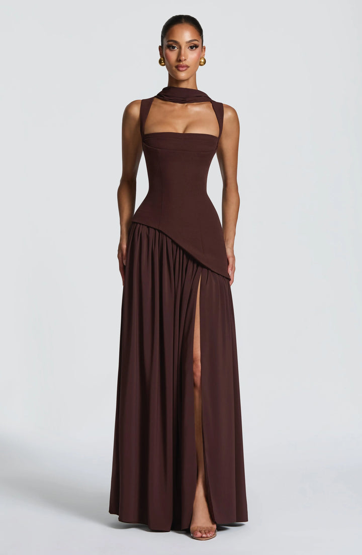 Square neck sleeveless summer maxi dress for women -1