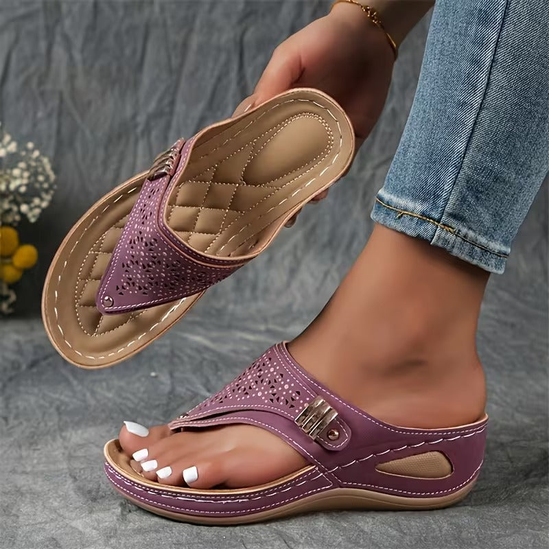 Avelisse | Women's Open Toe Cushioned Wedge Sandals