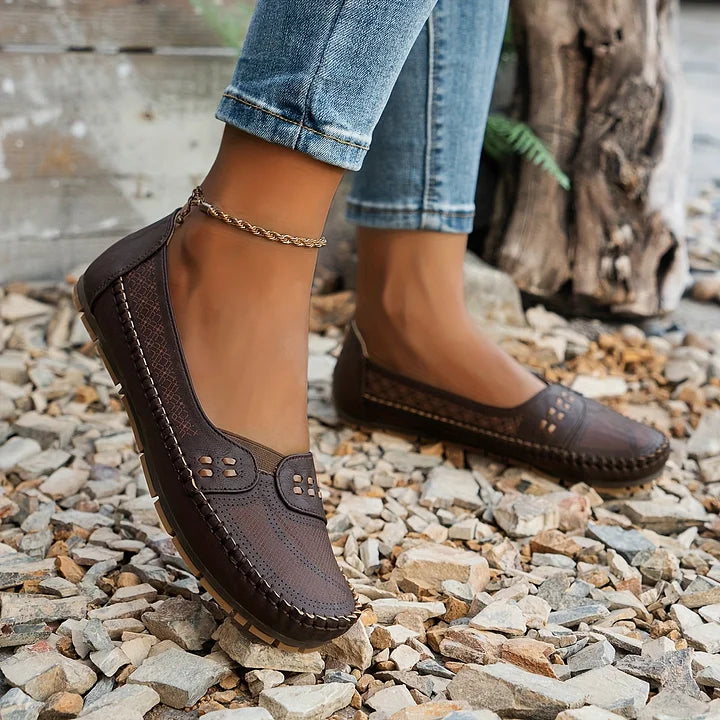 Marova | Women's Cushioned Arch Support Flats with Rubber Sole