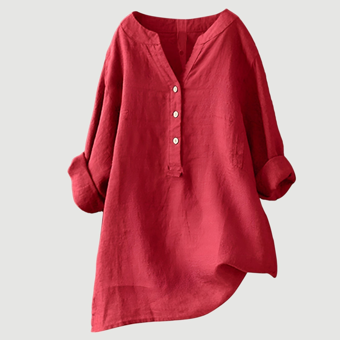 Relaxed button-up everyday tunic for women | Karla -1
