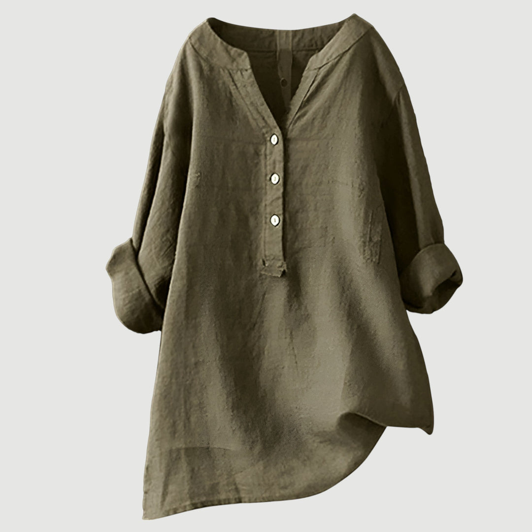 Relaxed button-up everyday tunic for women | Karla -10