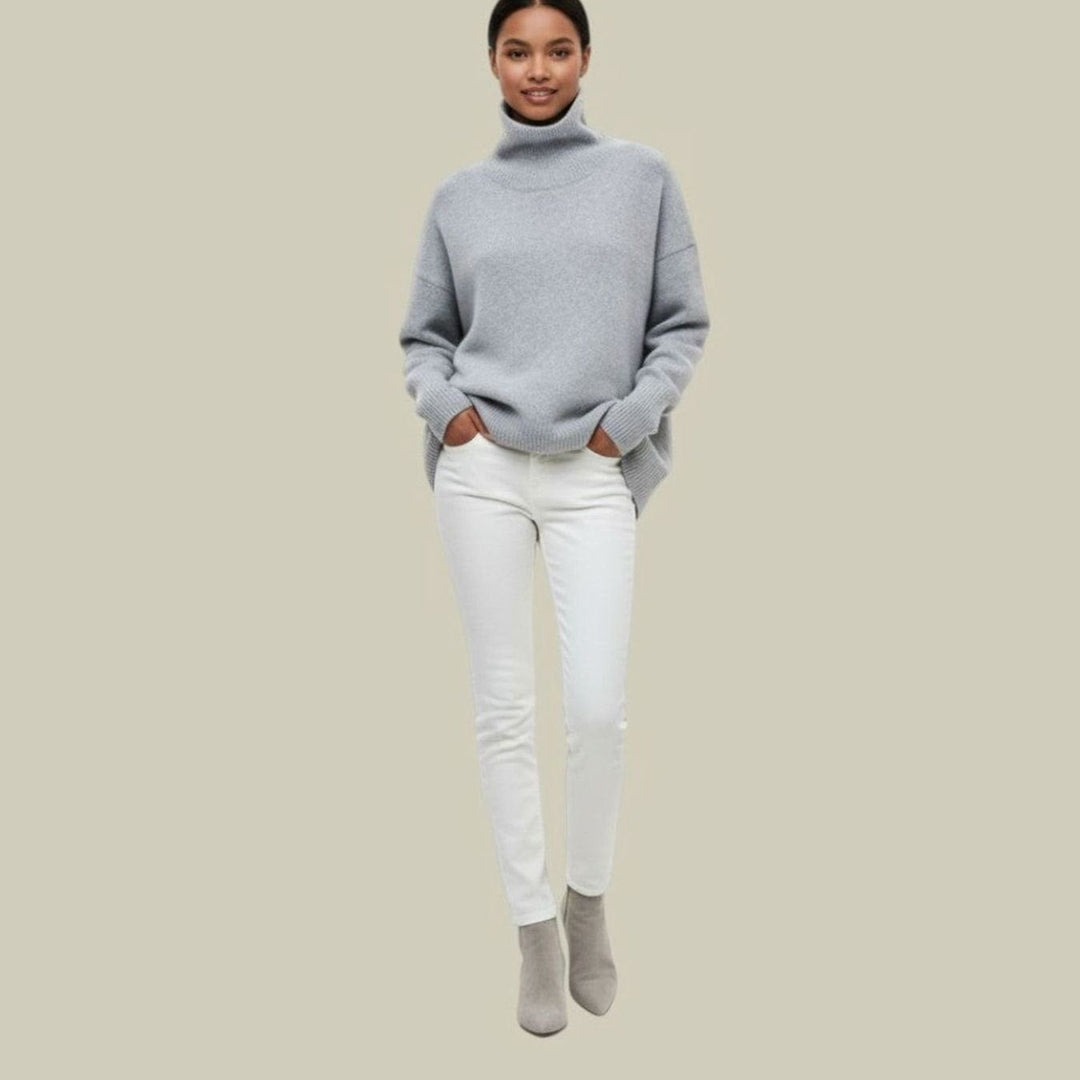Anouska | Women's Oversized Turtleneck Knit Sweater