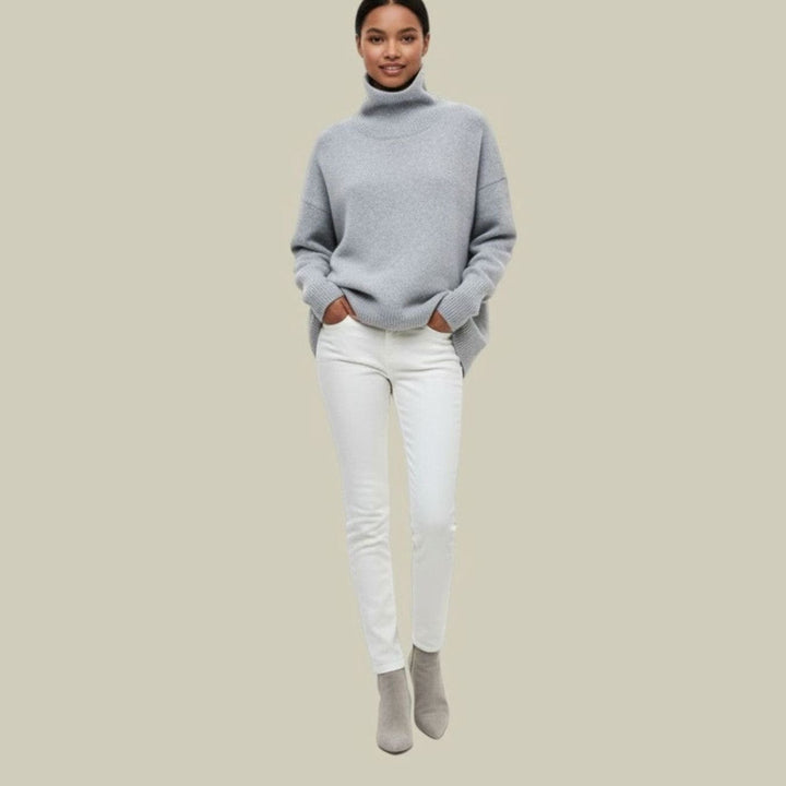 Anouska | Women's Oversized Turtleneck Knit Sweater