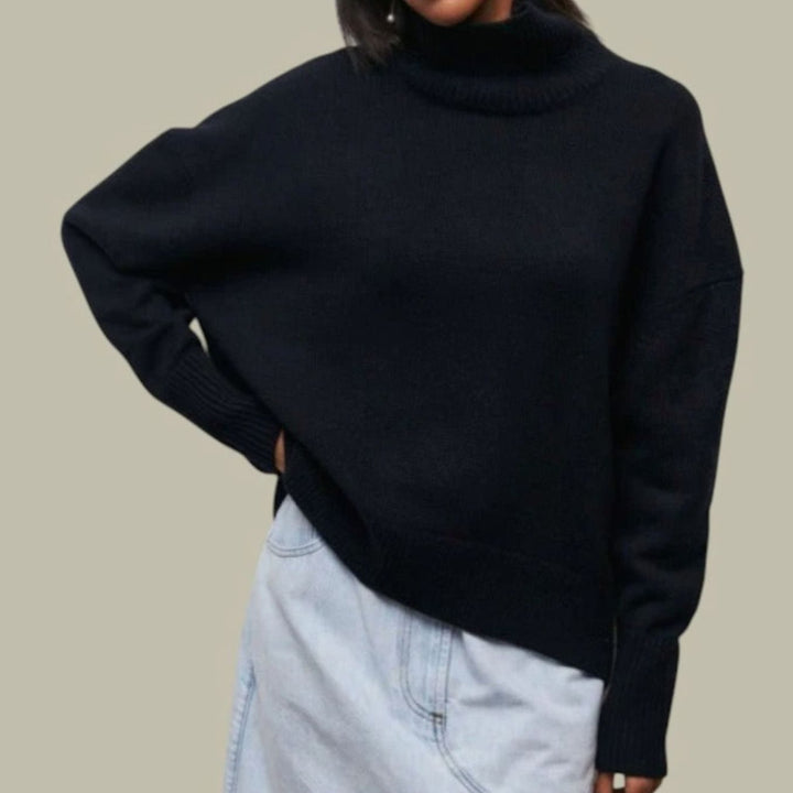 Anouska | Women's Oversized Turtleneck Knit Sweater