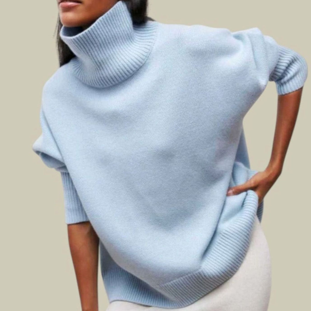 Anouska | Women's Oversized Turtleneck Knit Sweater