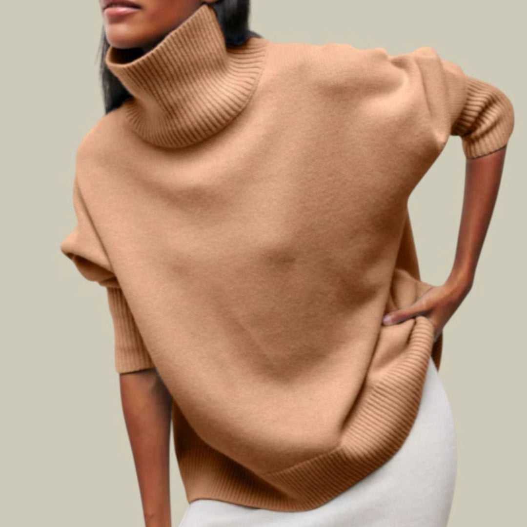 Anouska | Women's Oversized Turtleneck Knit Sweater