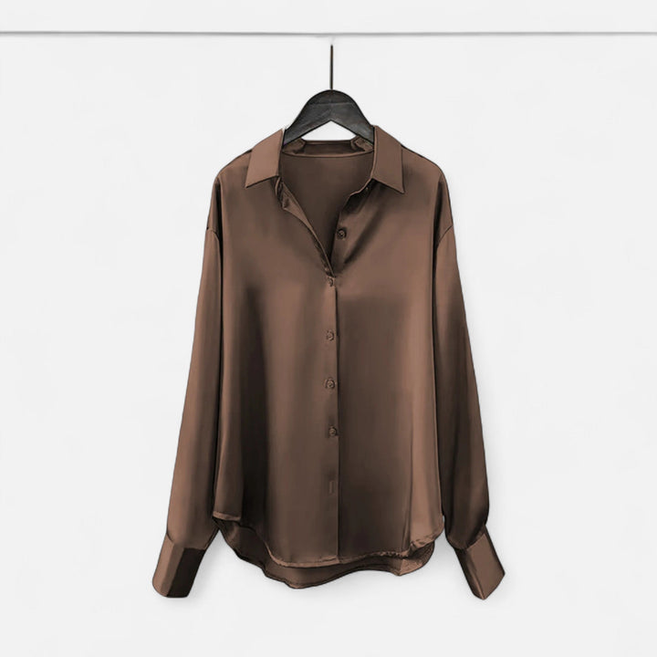 Women’s Collared Satin Blouse