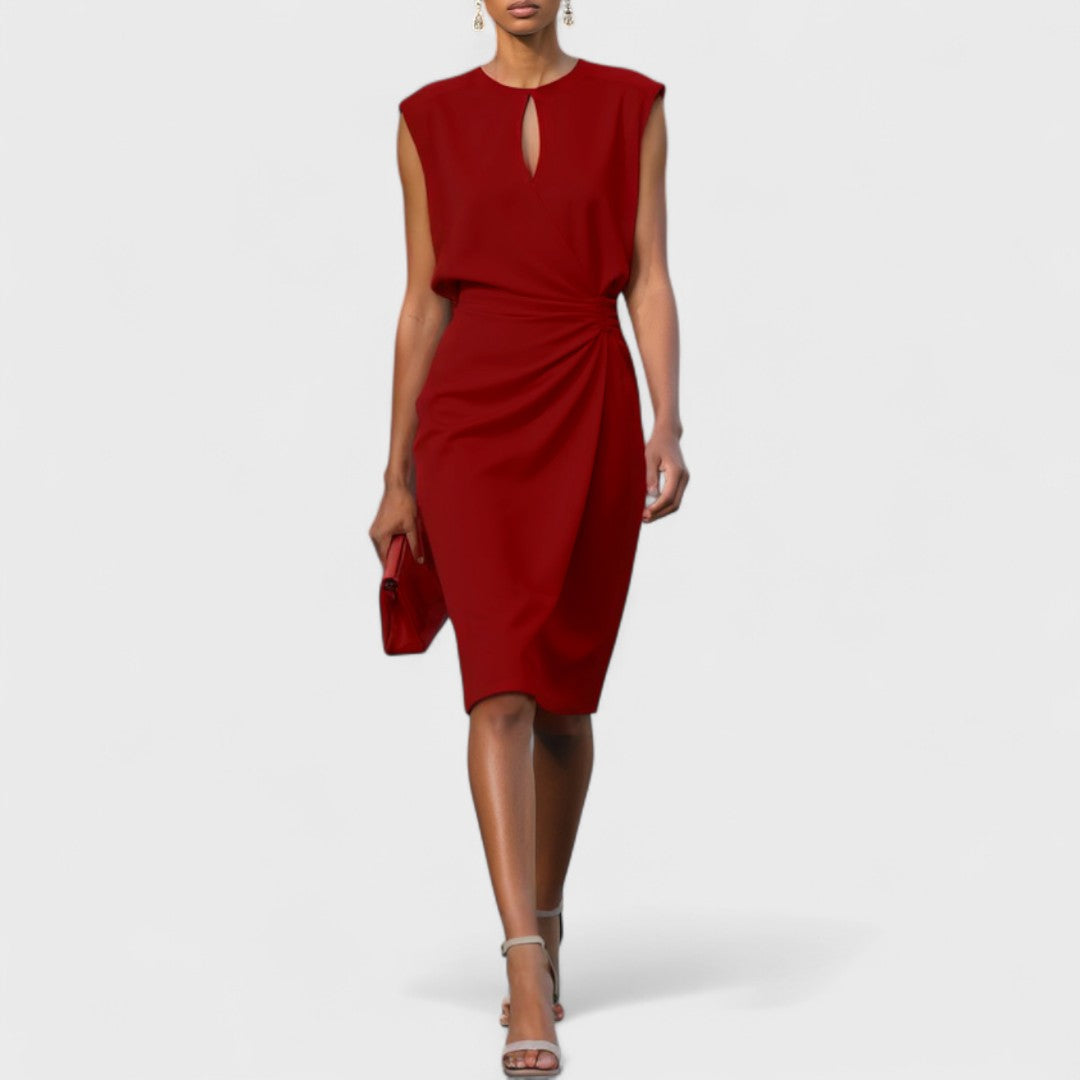 Marivelle | Women's Graceful Silhouette Midi Dress with Refined