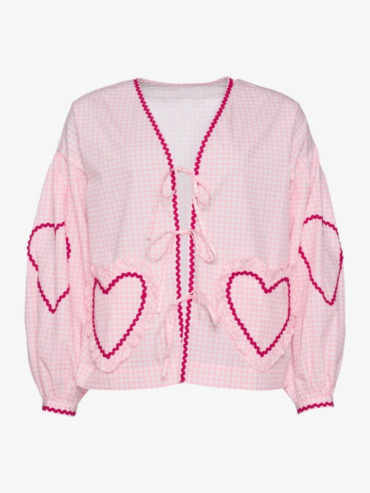 Women's Long Sleeve Heart Accent Top