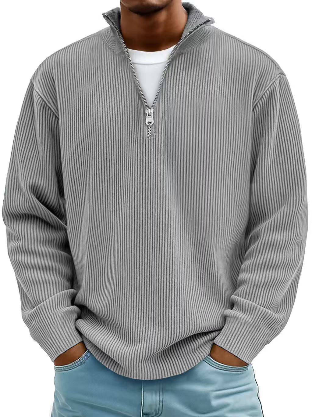 Davenor | Men's Ribbed Half Zip Pullover Sweater