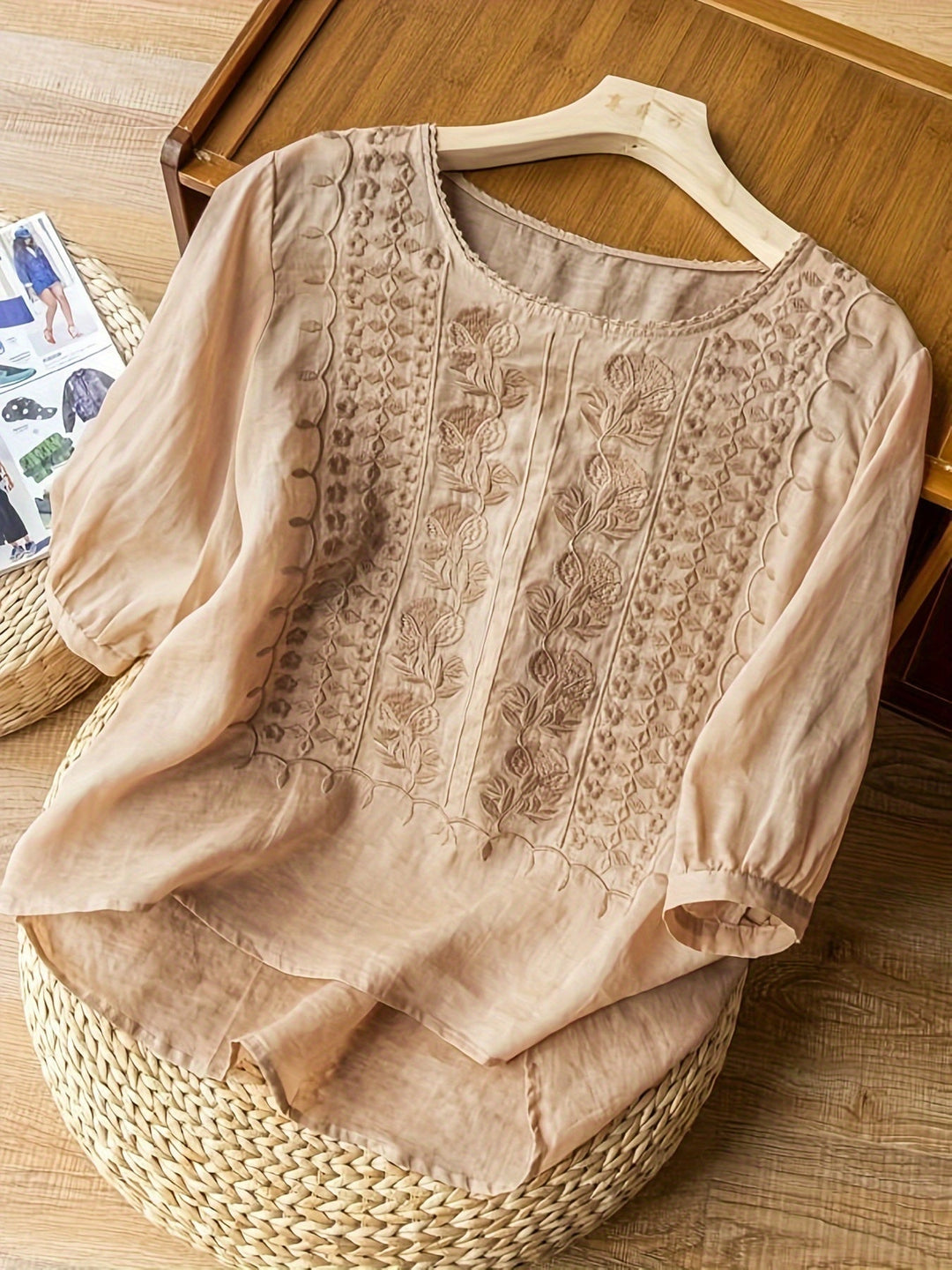 Isadora | Women's Embroidered Cotton Blouse