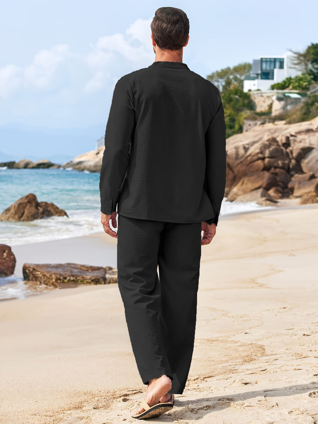 Men's Long Sleeve Shirt And Pants Set For Any Occasion