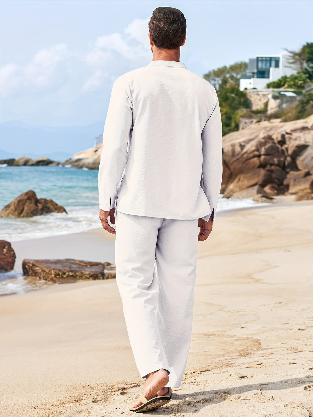 Men's Long Sleeve Shirt And Pants Set For Any Occasion